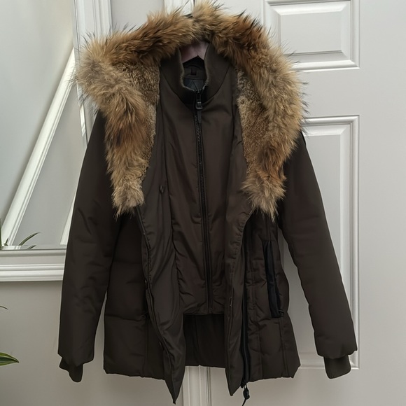 Rudsak Atelier Noir Down Parka Jacket with natural fur, size S, great condition - Picture 2 of 9